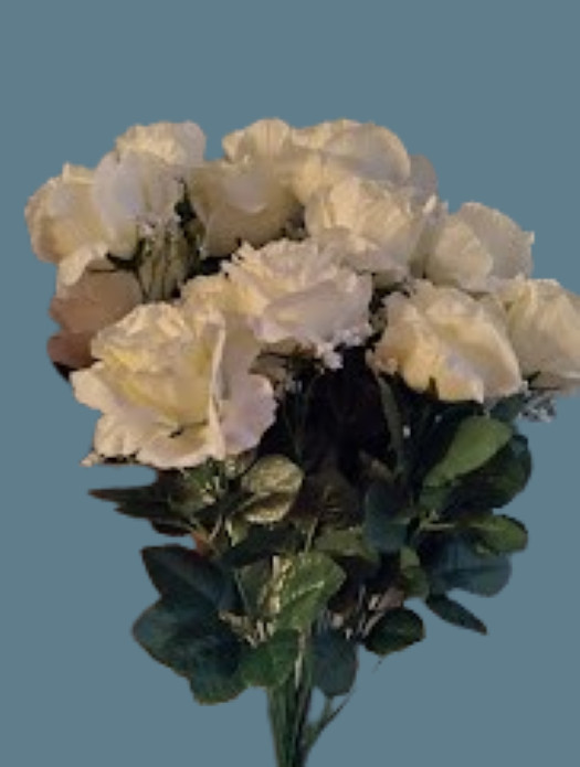 Large artificial rose bush WHITE
