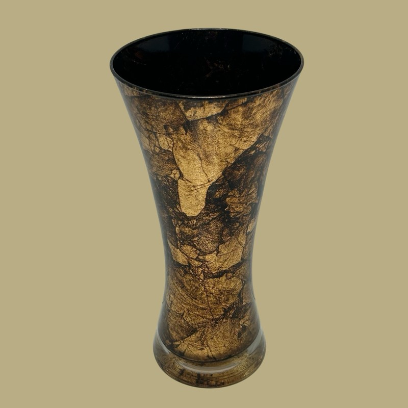 Chris Madden Home Collection 11” Glass Vase Made In Romania Hand Finished Italy gallery