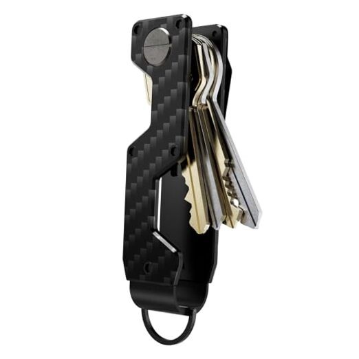 Key Organizer Compact Key Holder Metal Key Chain One Size Carbon Fiber