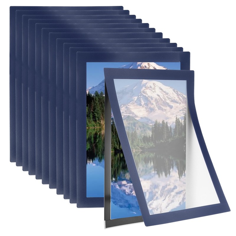 12Pcs 8.5x 11Inch Magnetic Sign Holder Self-Adhesive Border Wall Mount Dark Blue