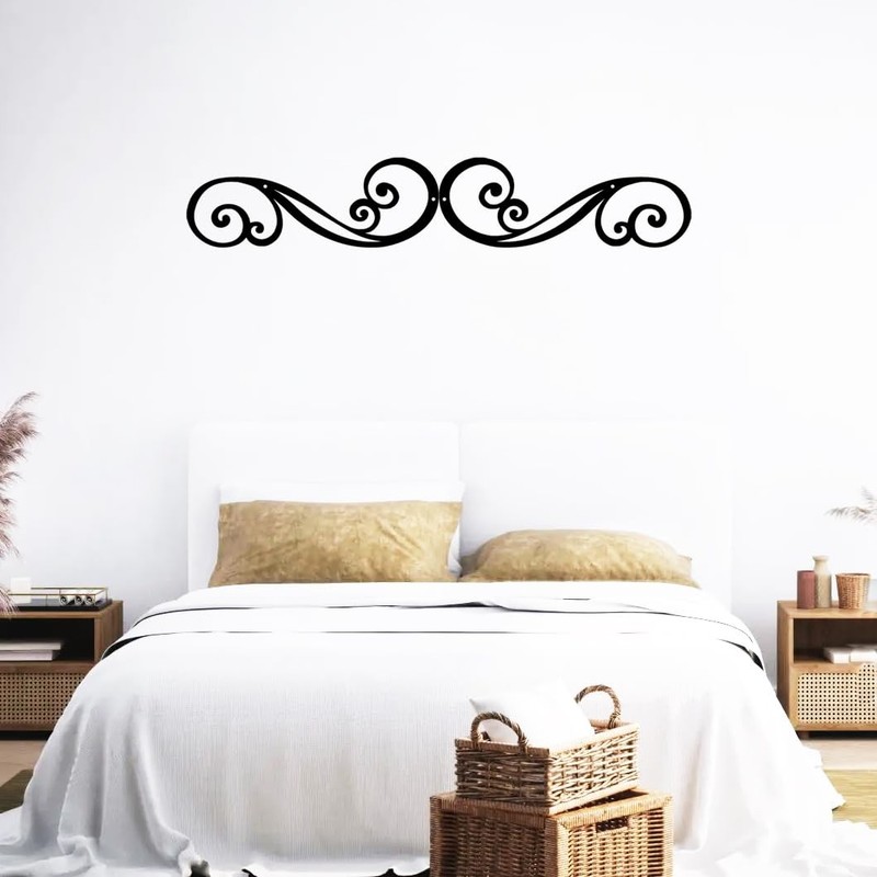 Metal Scroll Wall Art Decor Rustic Iron Wall Scroll Decorations Pair Scroll for gallery