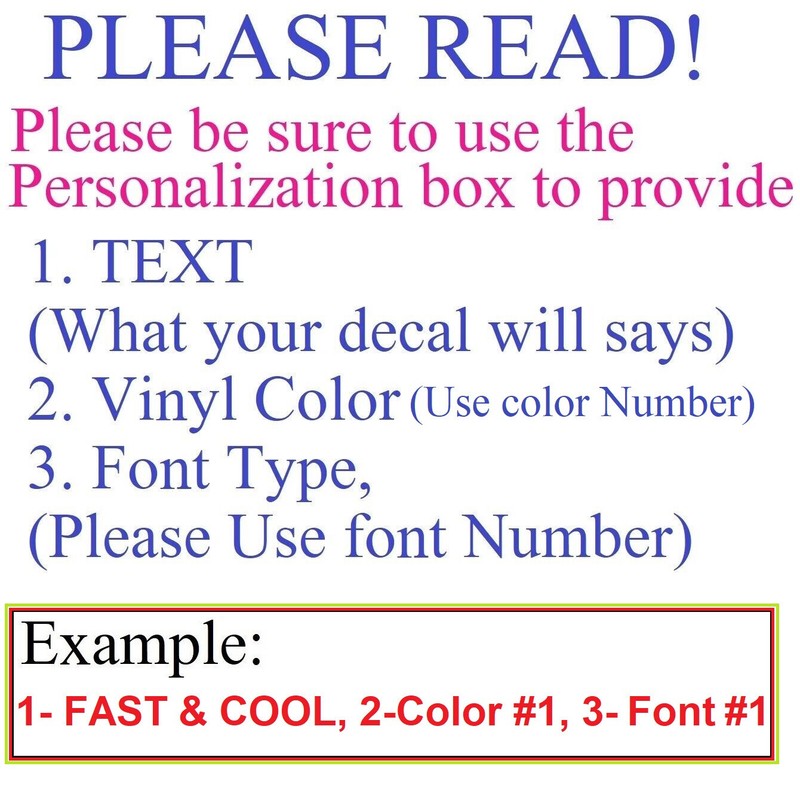 Custom Text Vinyl Sport Sticker Decal Personalized -ANY TEXT - ANY NAME - [1s gallery