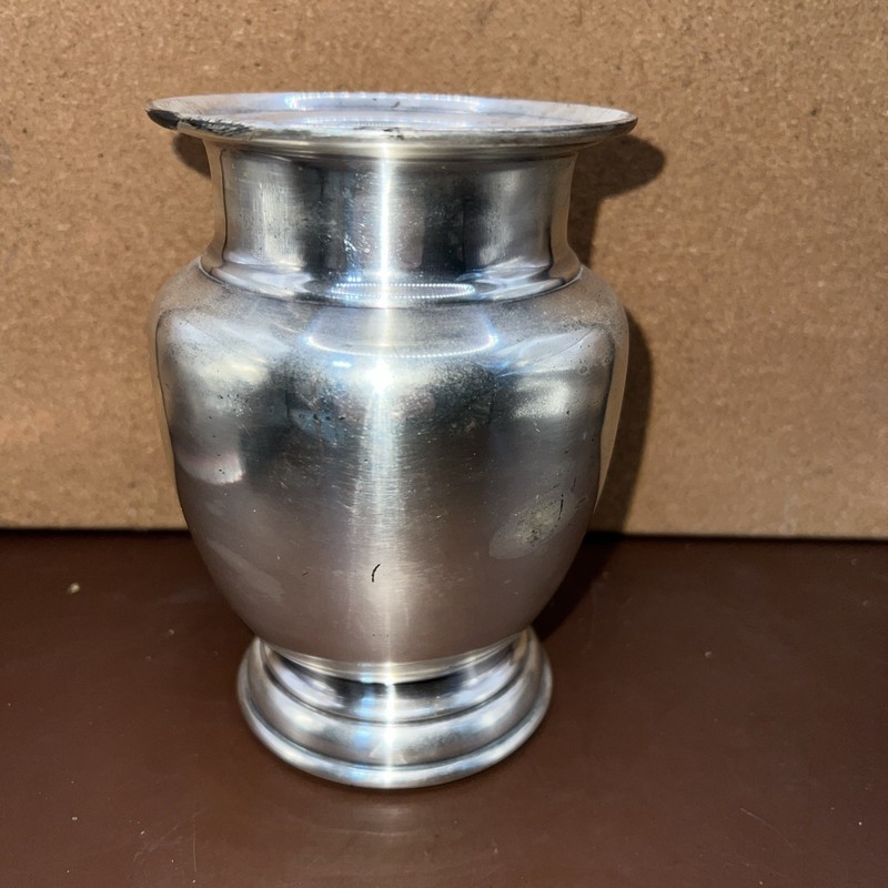 Restoration hardware Le Grand Rose Bud distressed silver vase 5.75" gallery