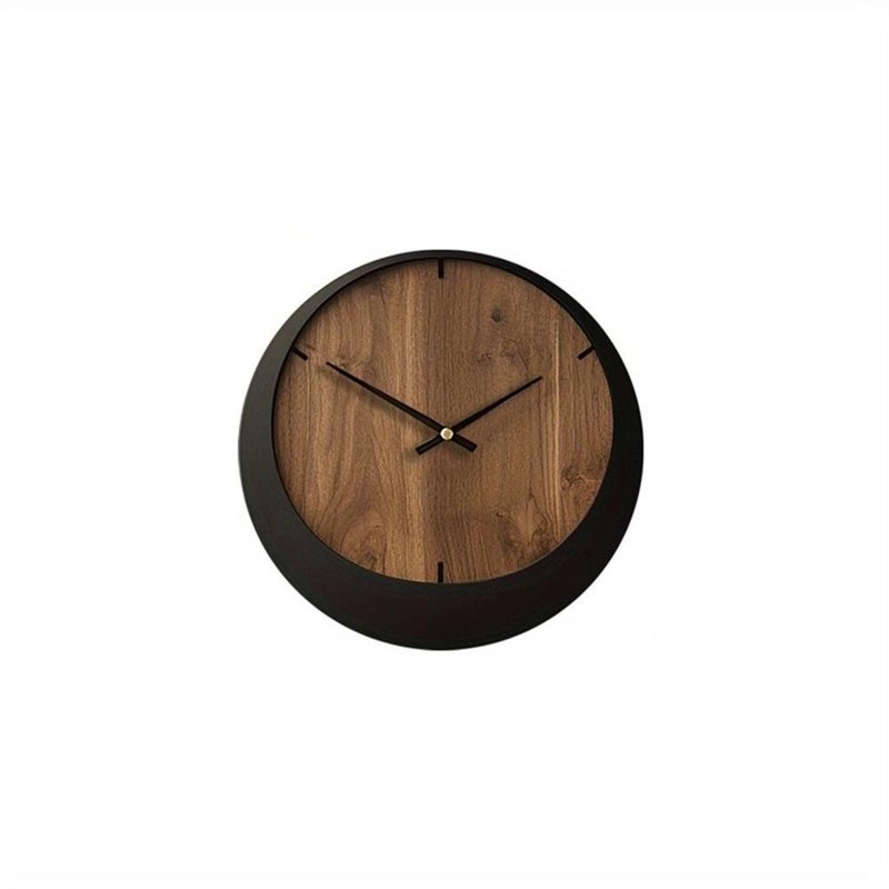 House of Avana Silent Wooden Brown and Black Wall Clock gallery
