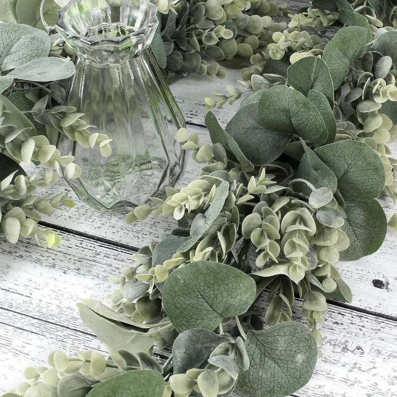 6.2 Ft Long Faux Eucalyptus Greenery - Wedding Arch Summer Decor - Lambs Ear gallery