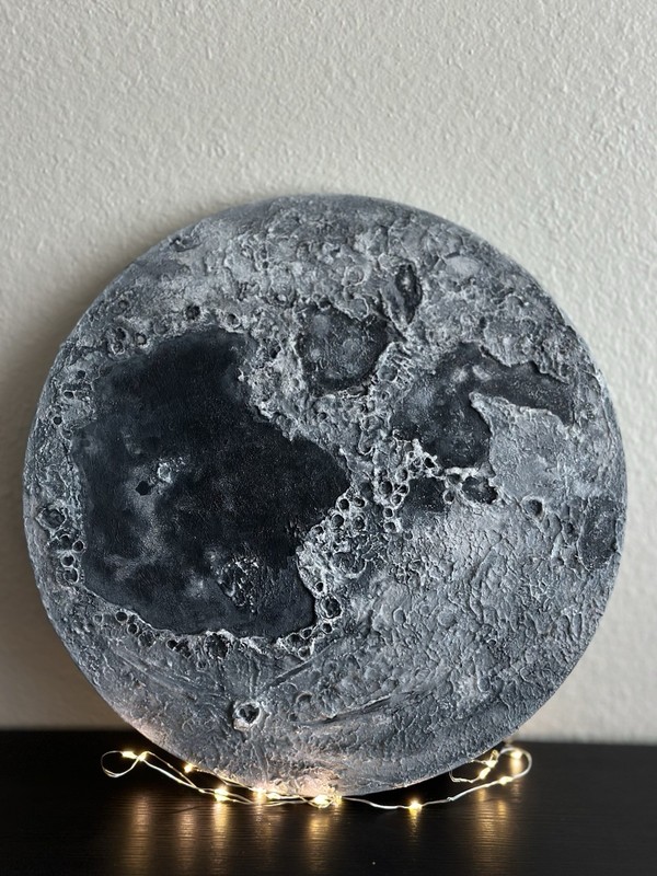 Moon night | moon texture art | textured moon painting | moon wall decor |