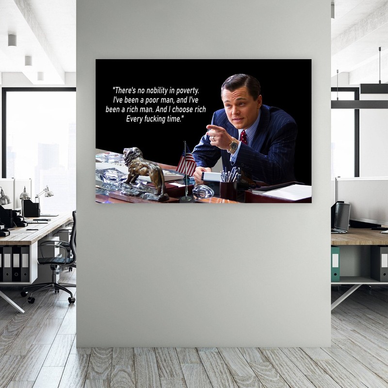 Wolf of Wall Street Framed Canvas Movie Poster Motivational Leonardo DiCaprio gallery