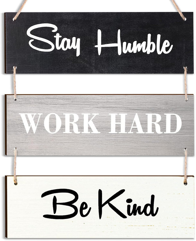 Rustic Motivational Wall Decor Plaque Sign for Office Home Black New