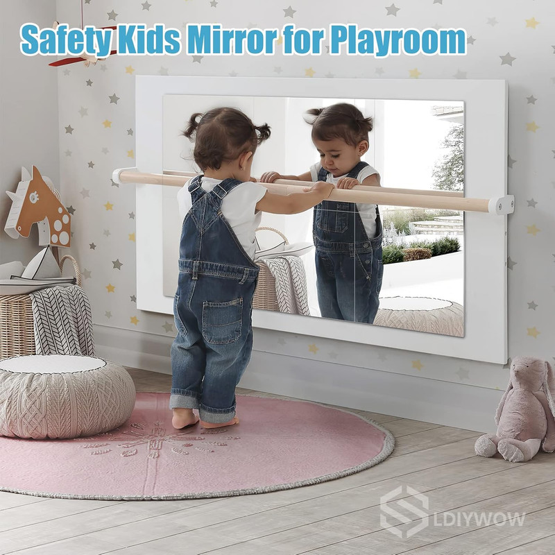 Wall Mirror Full Length, 4Pcs Full Body Mirror for Bedroom, Safety Unbreakable M gallery
