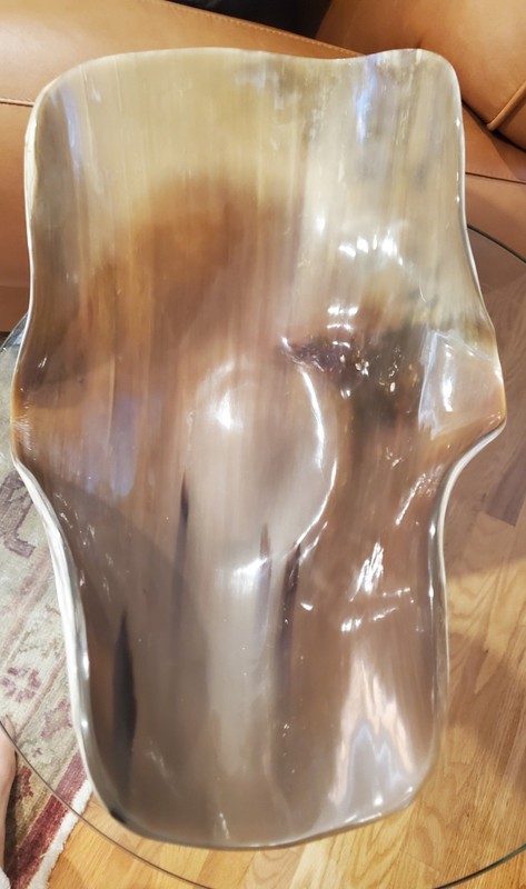 Ankole Cattle Long Narrow Light Color Horn Bowl - Uganda | 18" Length gallery