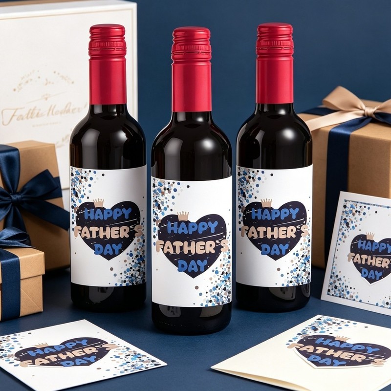 Red Wine Bottle Stickers Father's Day Theme 24 Waterproof Decorative Sheets gallery