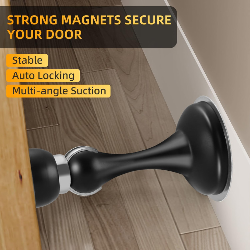 Magnetic Door Stop No Drilling Door Stop with 3D Adhesive Tapes Keep Door Open D gallery