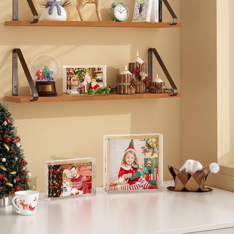 5x7 Acrylic Frames 6 Pack 20mm Thicker Frameless Clear Picture Frame Double Side gallery