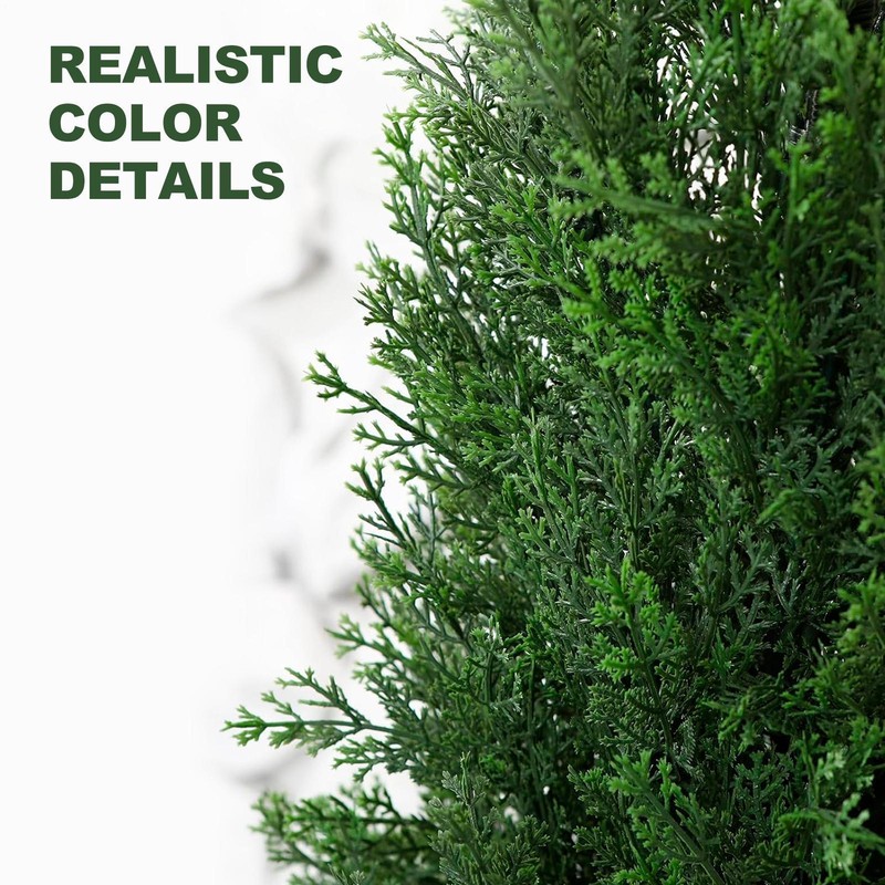 2PCS 3-6FT Topiary Cedar Pine Artificial Tree Home Decor UV Indoor Outdoor New- gallery