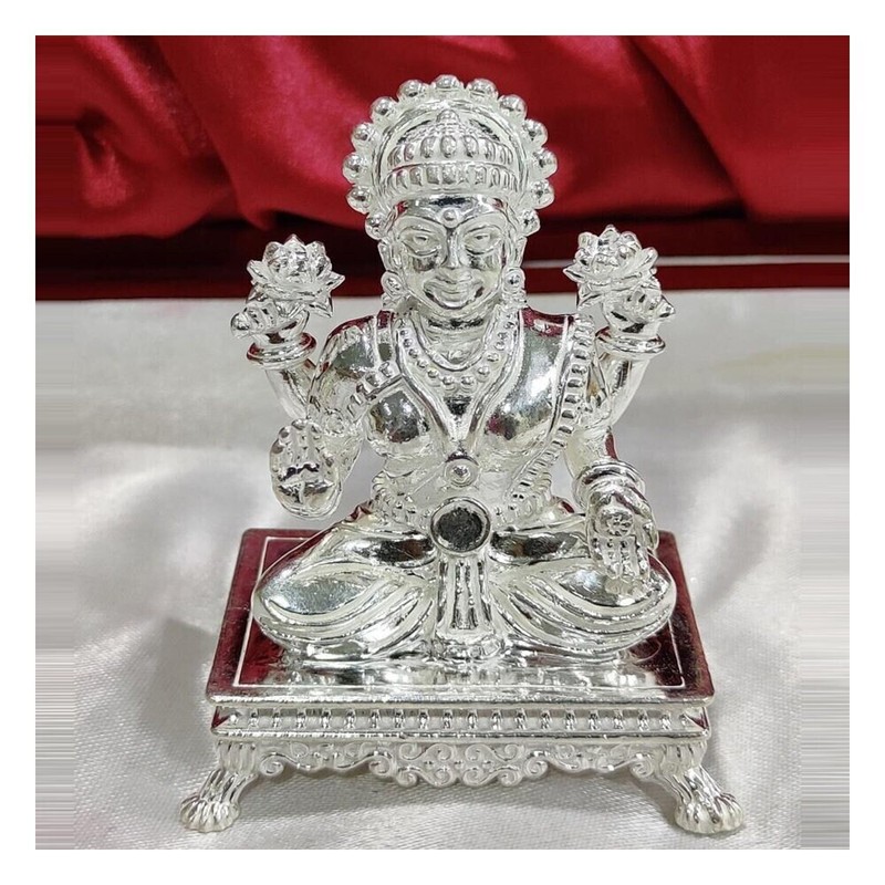 Goddess Laxmi Idol In Pure 925 Silver / Goddess Lakshmi Statue In Silver