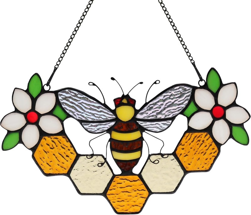 Handcrafted Bee and Flower Suncatcher for All Occasions and Celebrations gallery