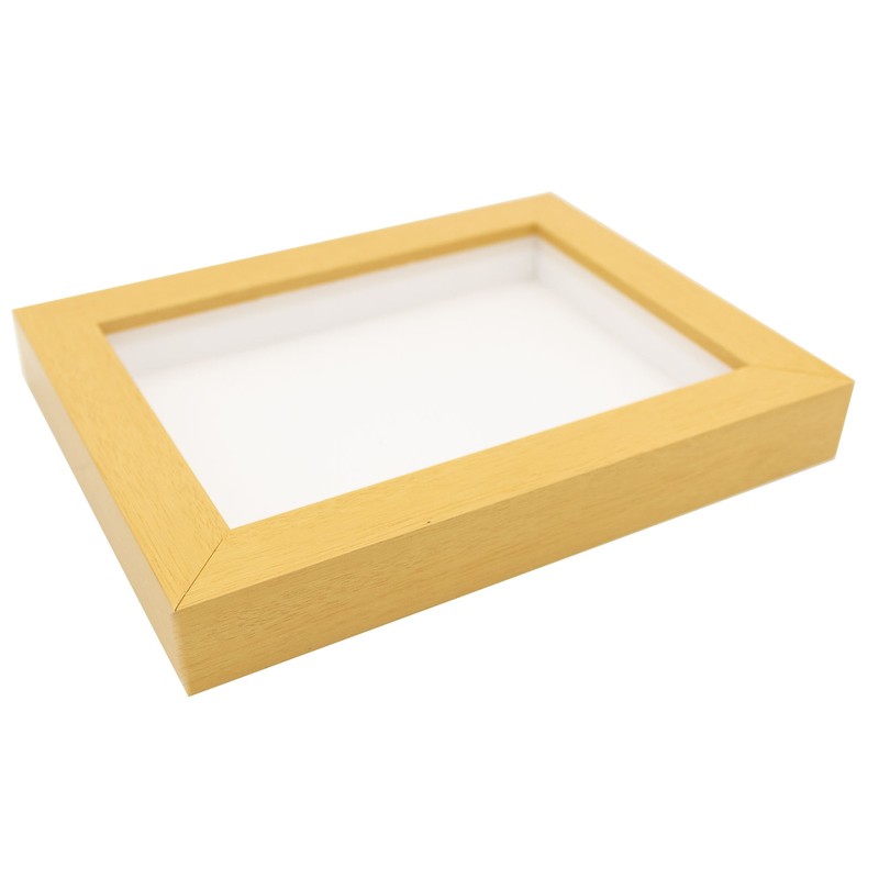 4×4 In Shadowbox Gallery Wood Frames – Natural DEEP Shadow Box Frame with a Disp
