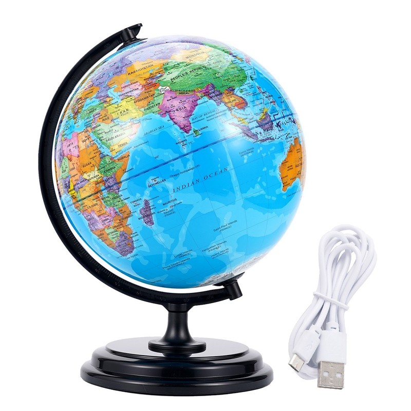 WORLD GLOBE EARTH Map Rotating Geography Ocean Classroom Learning Desktop 10" gallery