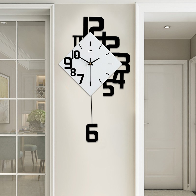 Swing Wall Watch Clock Quartz Silent Pendulum Hanging Clock Art Decorate Home gallery