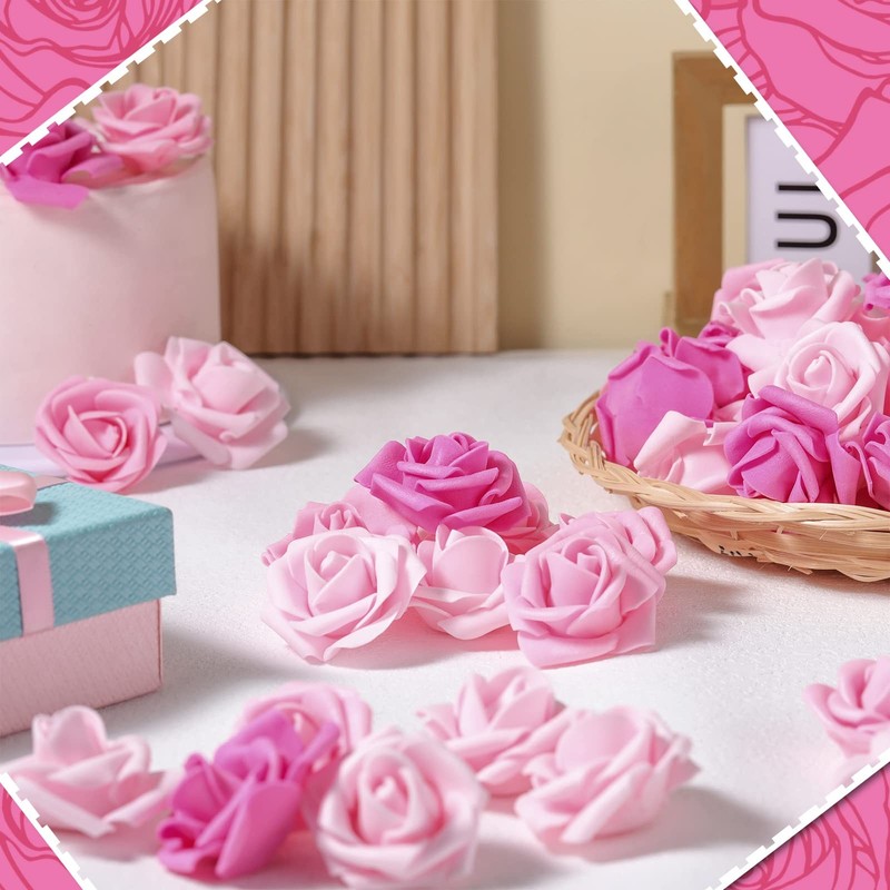 200 Pcs Artificial Rose Flower Heads Bulk Fake Foam Roses Mini Faux Flower fo... gallery