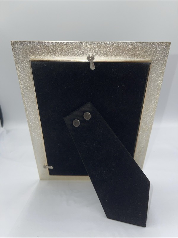 Gold Enamel Picture Frame with Rhinestone Accent 8 1/2 X 7” Approximately ￼ gallery