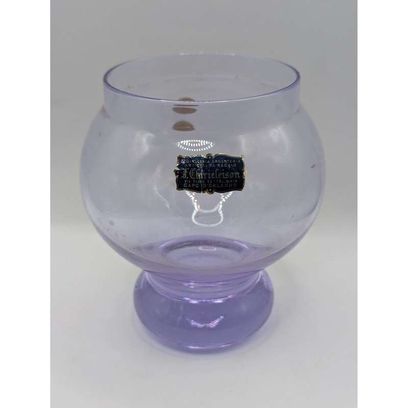 VAV Handarbeit Bleikristall Purple Lead Crystal Vase Footed Handcrafted Germany