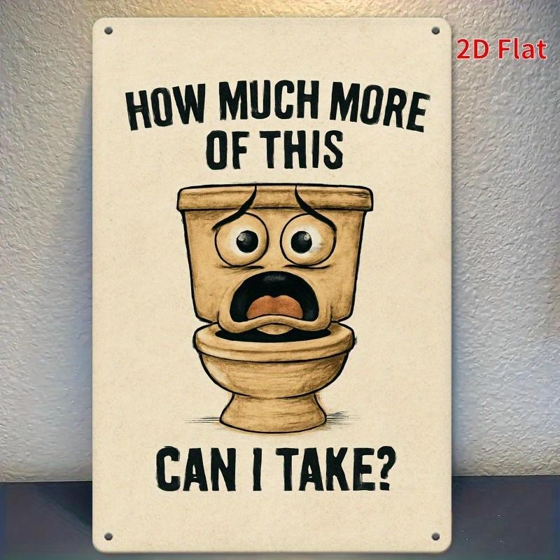 Humorous Metal Featuring Inch 30X20Cm Retro Bathroom Phrase ‘How