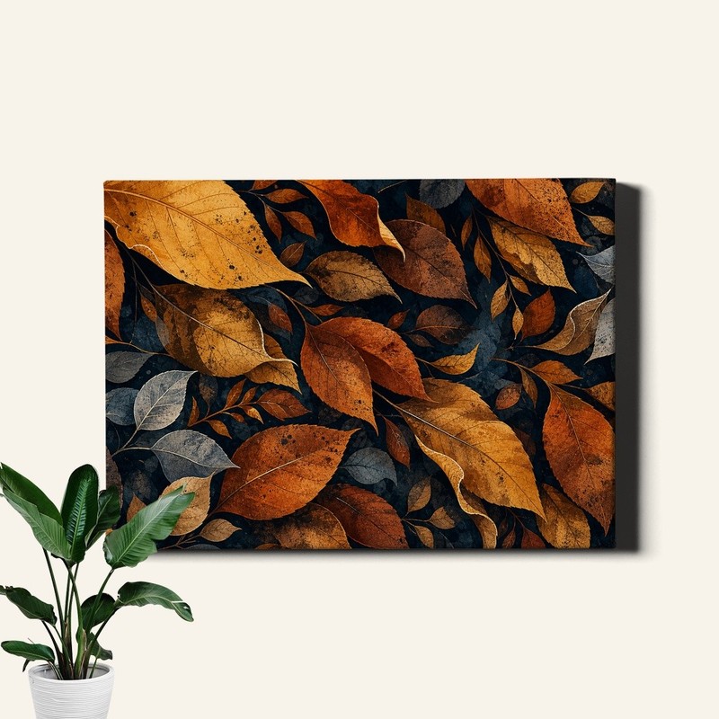 Overlapping shapes textured Canvas Print, richly layered modern abstract design