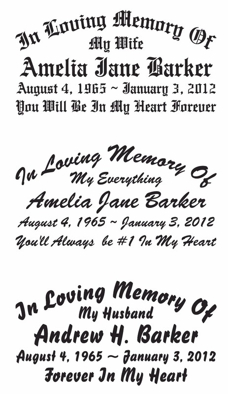 In Loving Memory Of – Personalized Wide Sticker Decal – Up to 5 Lines – 3 Sizes