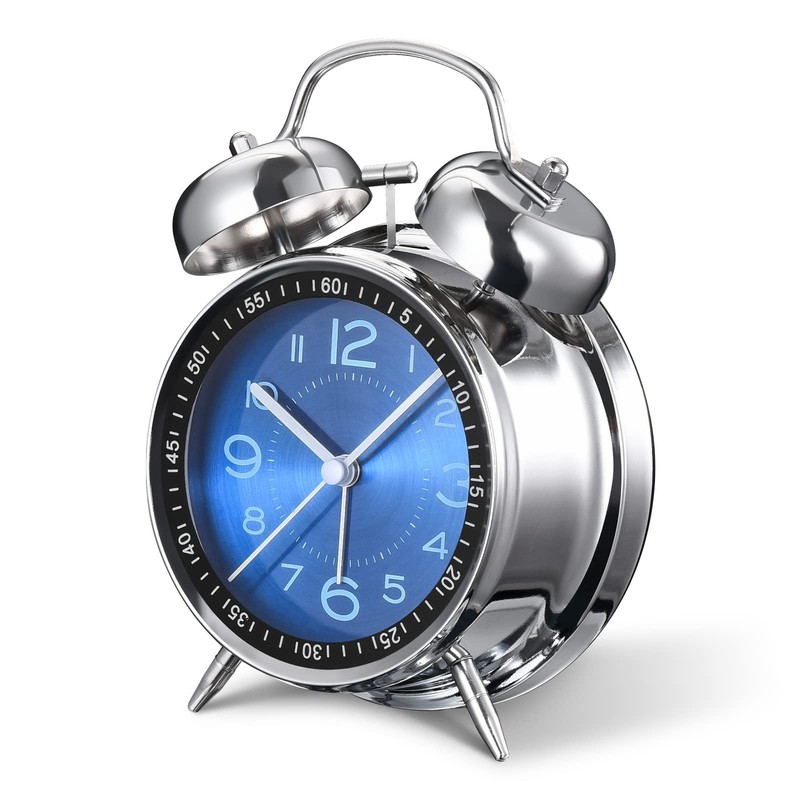 Loud Alarm Clock for Heavy Sleepers, Silent NonTicking, Twin Bell Design