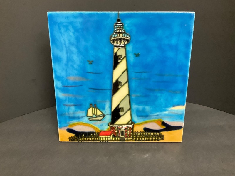 Sailboat Wall, Decor or Trivet ceramic art tile 8 x 8 inches w/fiberboard back