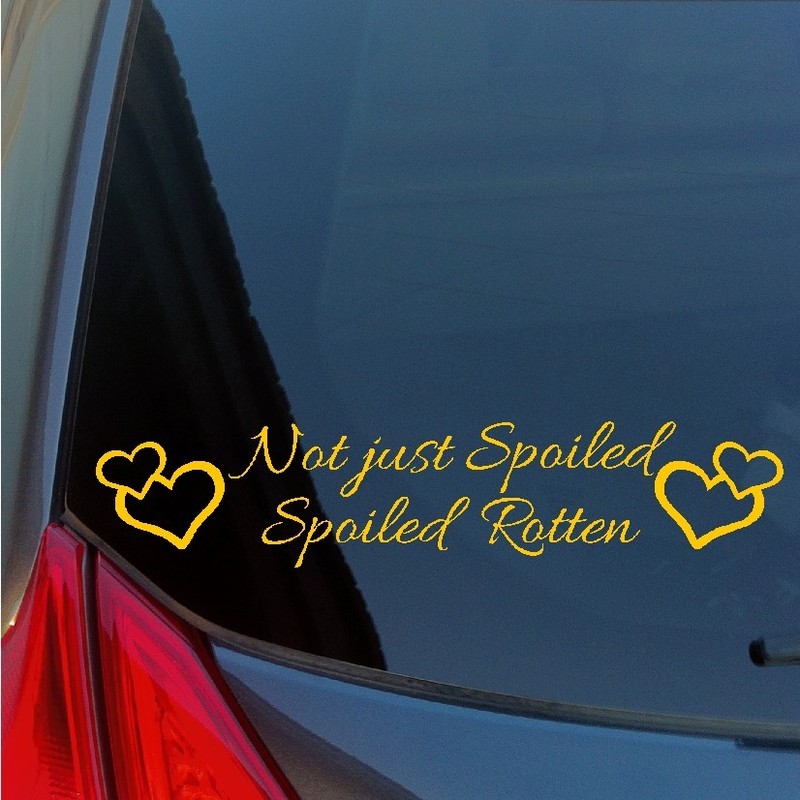I’m not just Spoiled, Rotten vinyl sticker decal women hearts love husband dad