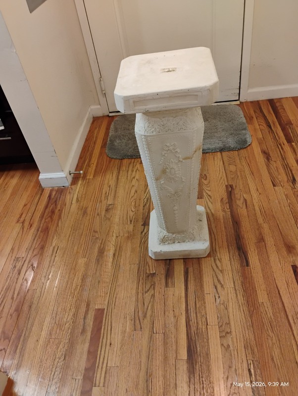 Antique white pedestal stand