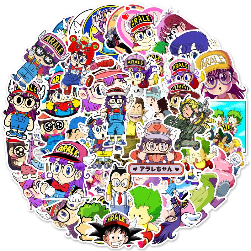 50 Pcs Stickers Dr Slump Arale Anime Skateboard Fridge Phone Car Laptop Vinyl