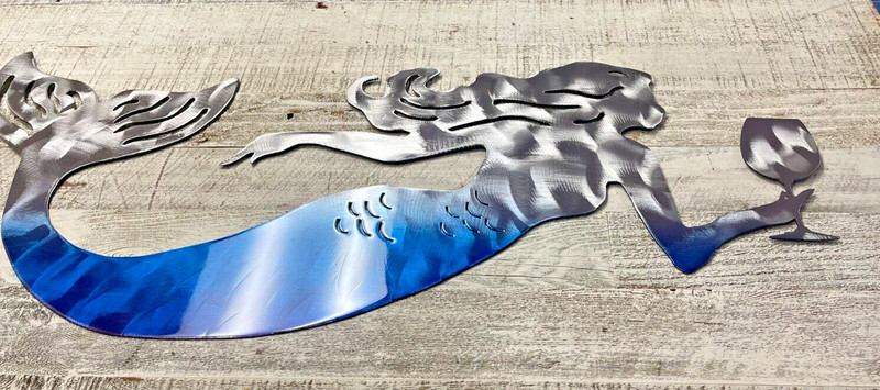 Drink like a Fish Mermaid - Metal Wall Art - Copper 36" x 15 1/2" Right Facing gallery