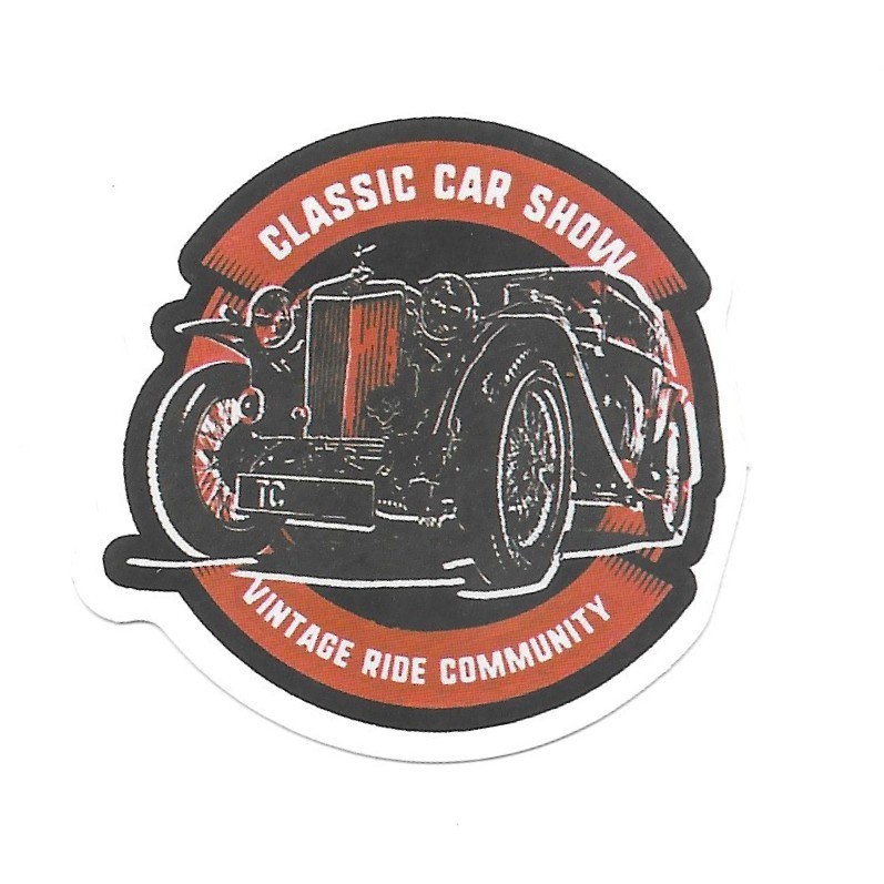 Classic Car Show Vinyl Sticker Vintage MG TC Decal Retro British Sports Car