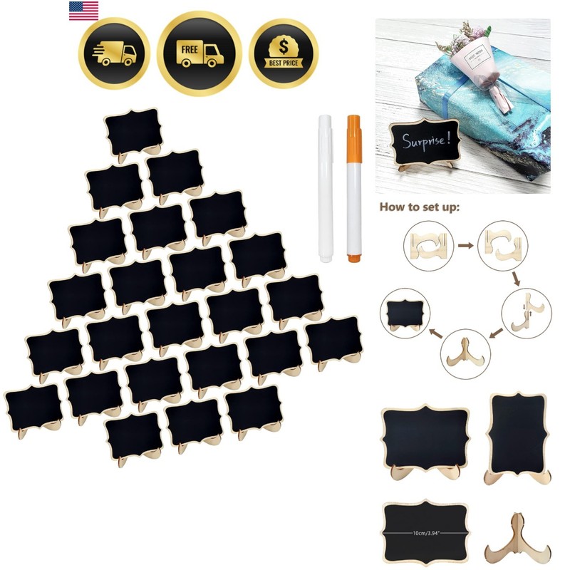Mini Chalkboards Signs for Food Wedding Message Event Decorations 24 Pcs