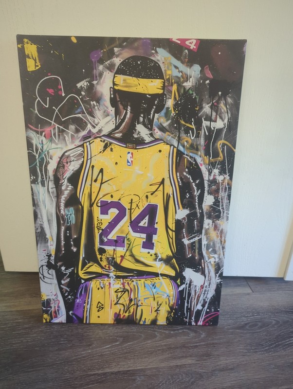 Kobe Notoriart Graffiti Basketball Canvas Print, Ready To Hang, Vertical Art