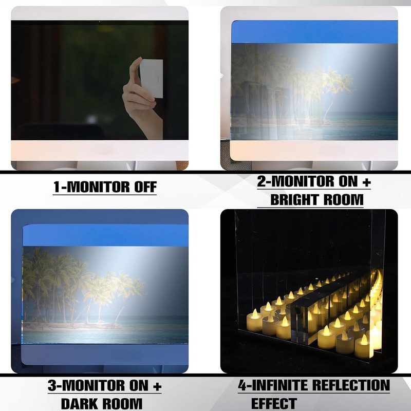 Durable Acrylic Two-Way Mirror Glass, 3-Pack - Ideal for Infinity Mirrors^ gallery
