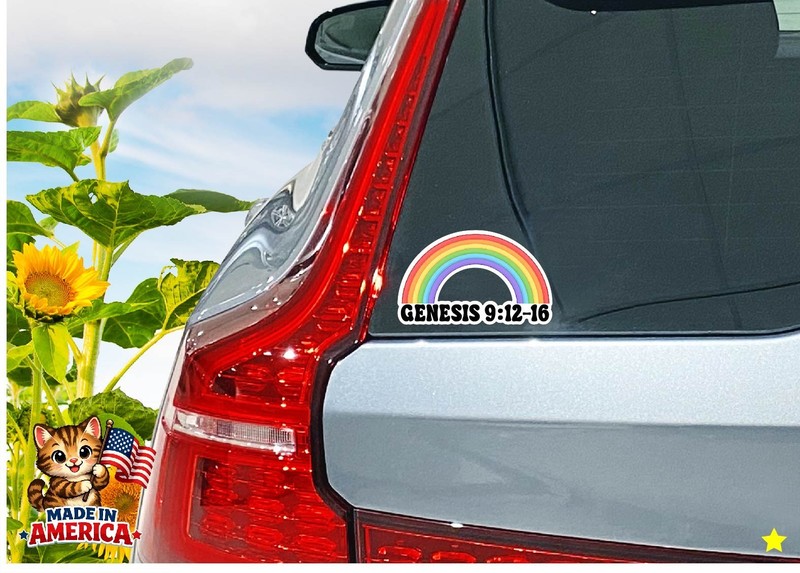 Genesis 9:12-16 Decal Sticker Rainbow Religious Meaning Bible Verse Quote God gallery