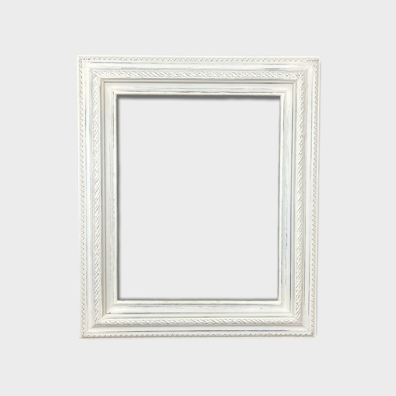 16 x 20 In Stock- Distressed White picture frame, vintage picture frame, antique gallery