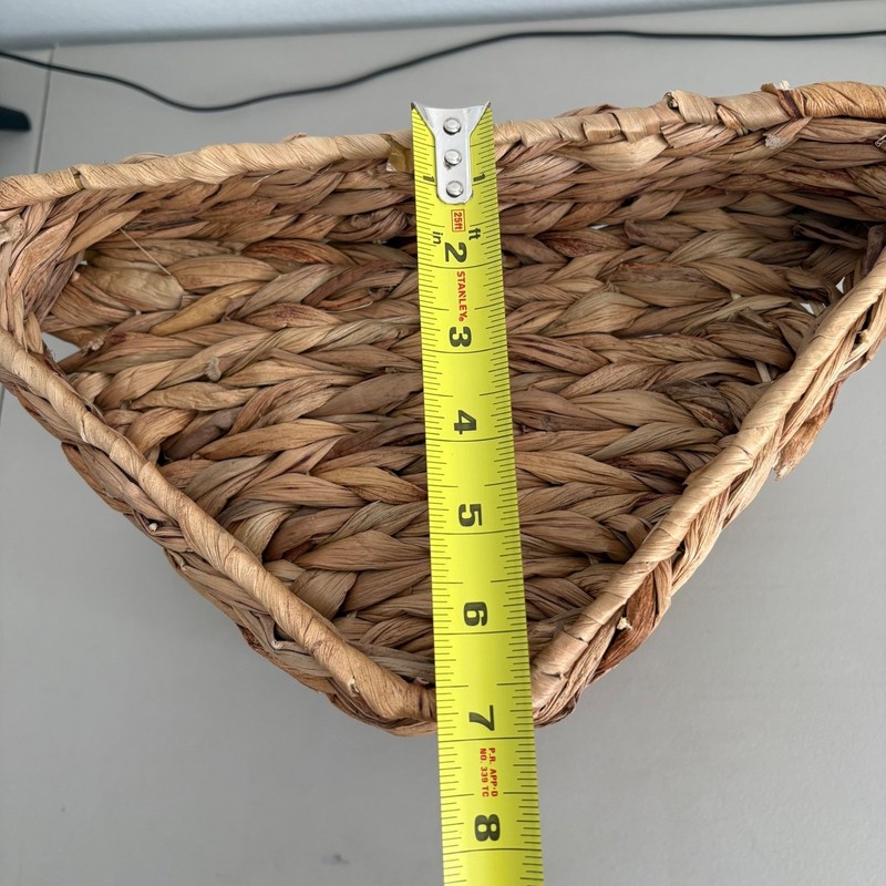 Woven Seagrass 2-Tier Corner Shelf Organizer Natural Fiber Boho Storage Basket gallery
