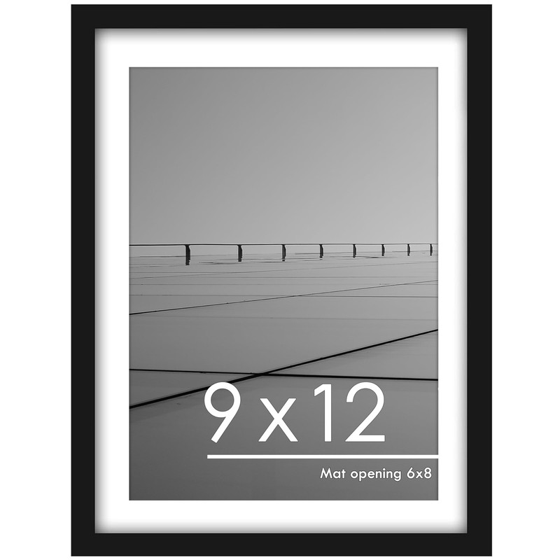PEALSN 9×12 Picture Frame, Display Pictures 6 x 8 with Mat or 9 x 12 Without …