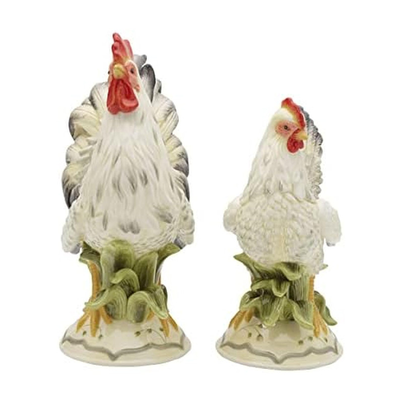 Fitz & Floyd Fitz Floyd Fitz And Floyd Lantana Rooster Hen Figurine Set Of 2