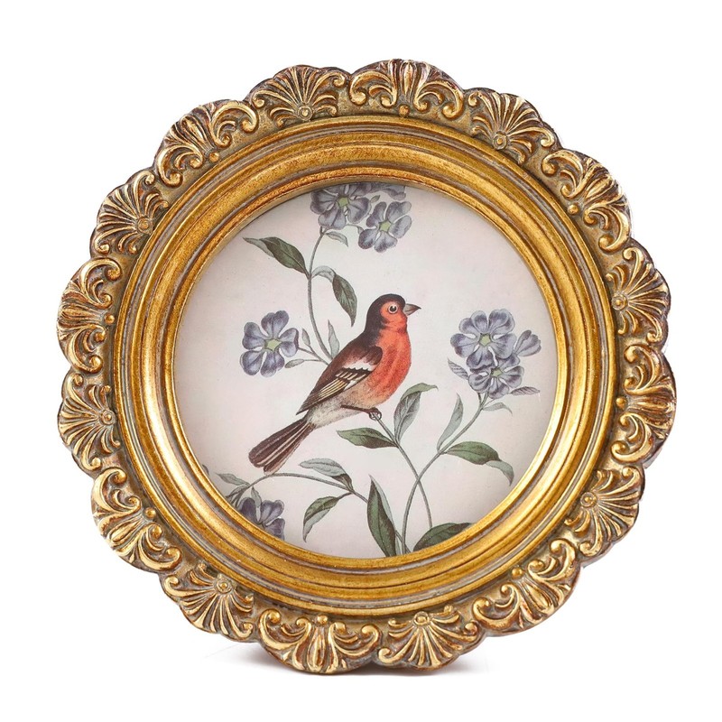 que Bronze Round Photo Frame 3×3, Handcrafted, Tabletop, Gold