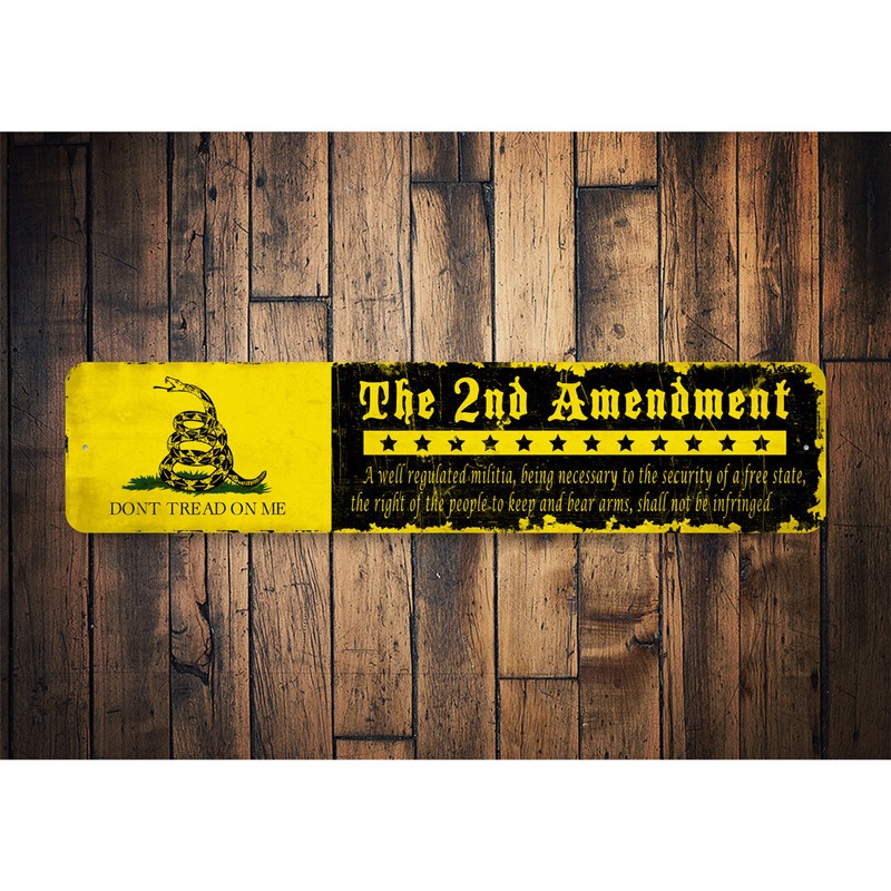 2nd Amendment Vintage Metal Sign Pro-gun Wall Art Warning Firearms Defense Owner gallery