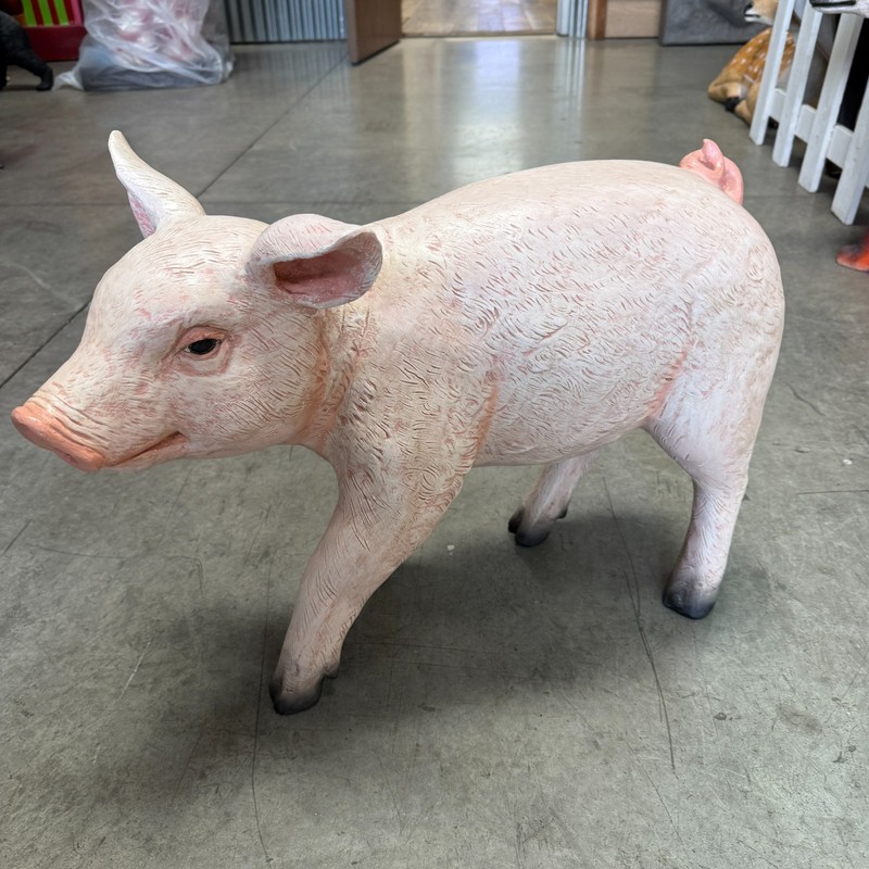 Chubby Piglet Standing Life Size Baby Pig Statue Farm Animal Prop Display Decor