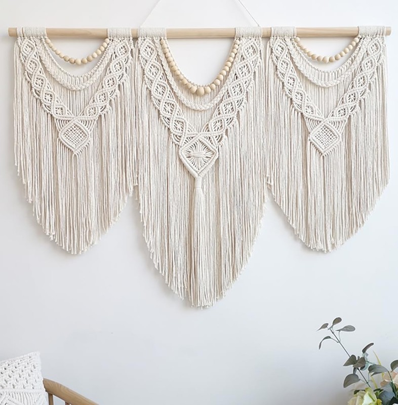 Achart Macrame Wall Hanging Large- Boho Wall Decor- large wall art- Wall Deco…