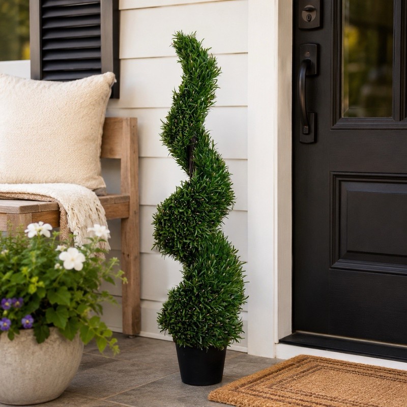 4' Topiary Rosemary Artificial Spiral Tree UV (Indoor/Outdoor). Retail $308 gallery