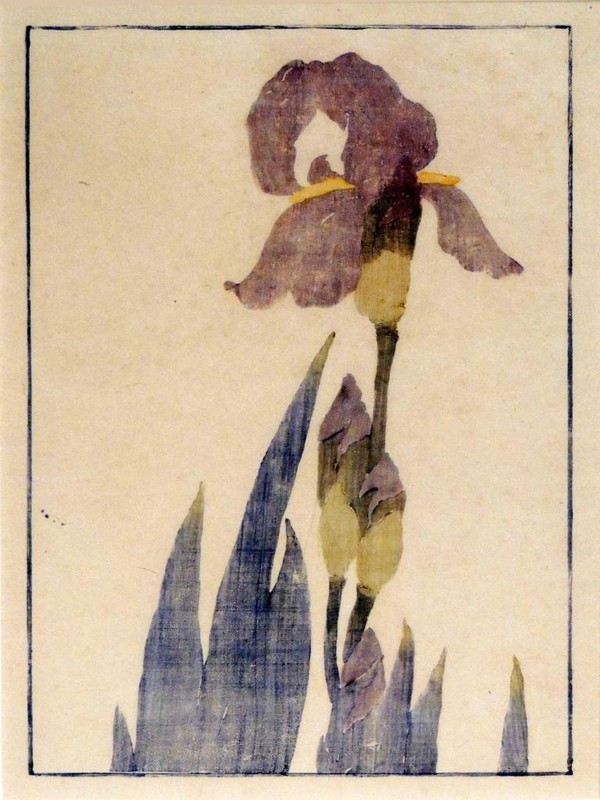 Iris by Edna Hopkins – Color Woodcut Arts & Crafts Decor Print